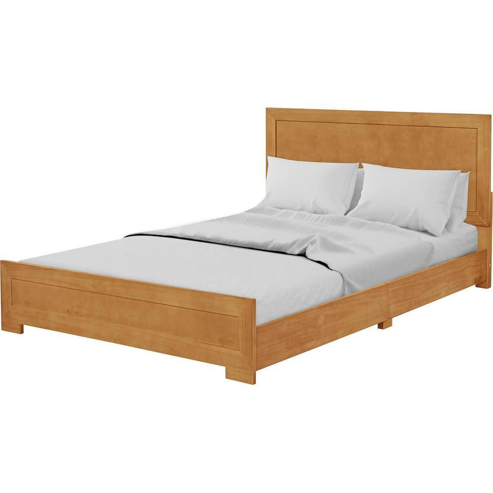 Camden Isle Oxford Platform Bed | Paneled Headboard | Low Profile | King, Oak