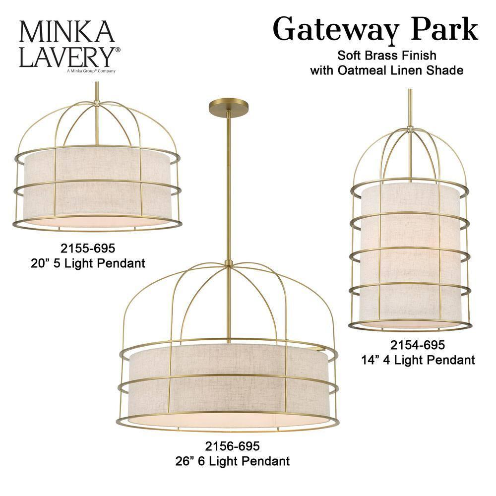 2155-66A-Minka Lavery-Gateway Park - 5 Light Convertible Pendant-15 Inches Tall and 20 Inches Wide-Coal Finish