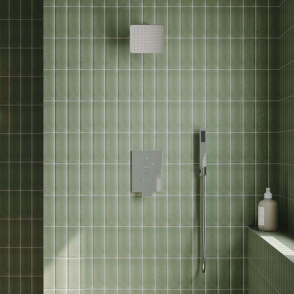 AquaSpa Shower Faucet Set with Tub Spout, 8-Inch Rain Shower Head with Valve