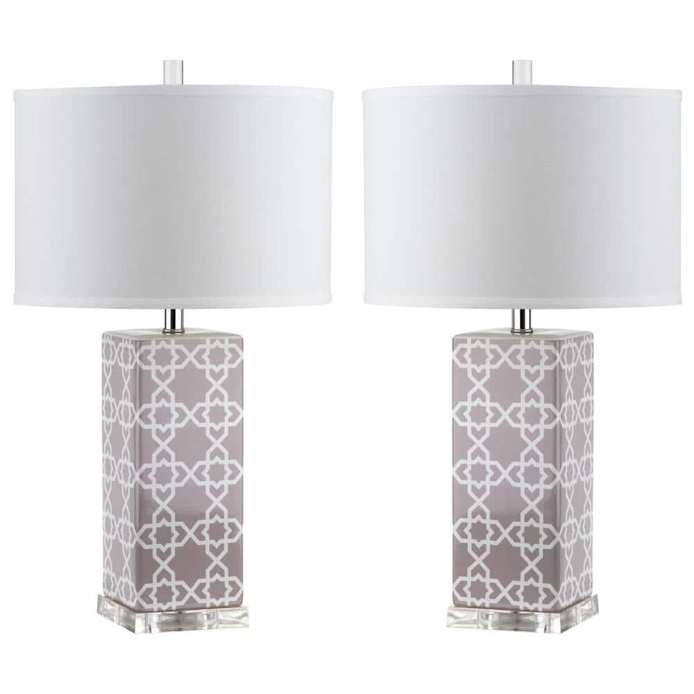 Quatrefoil Table Lamp (Set of 2) - 27 Inch Height - LIT4133 - Grey - Safavieh