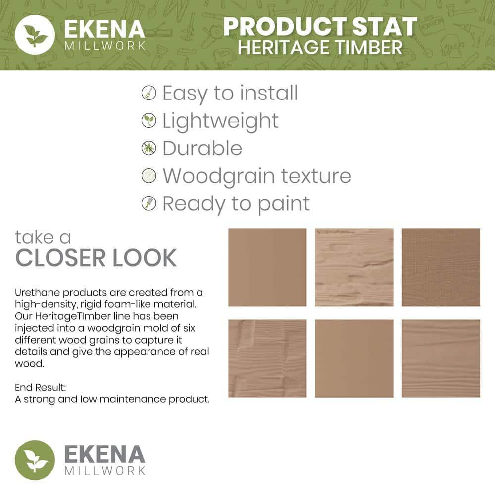 Ekena Millwork Salvaged Timber HeritageTimber Faux Wood 3-Sided Ceiling Beam (U-Beam)