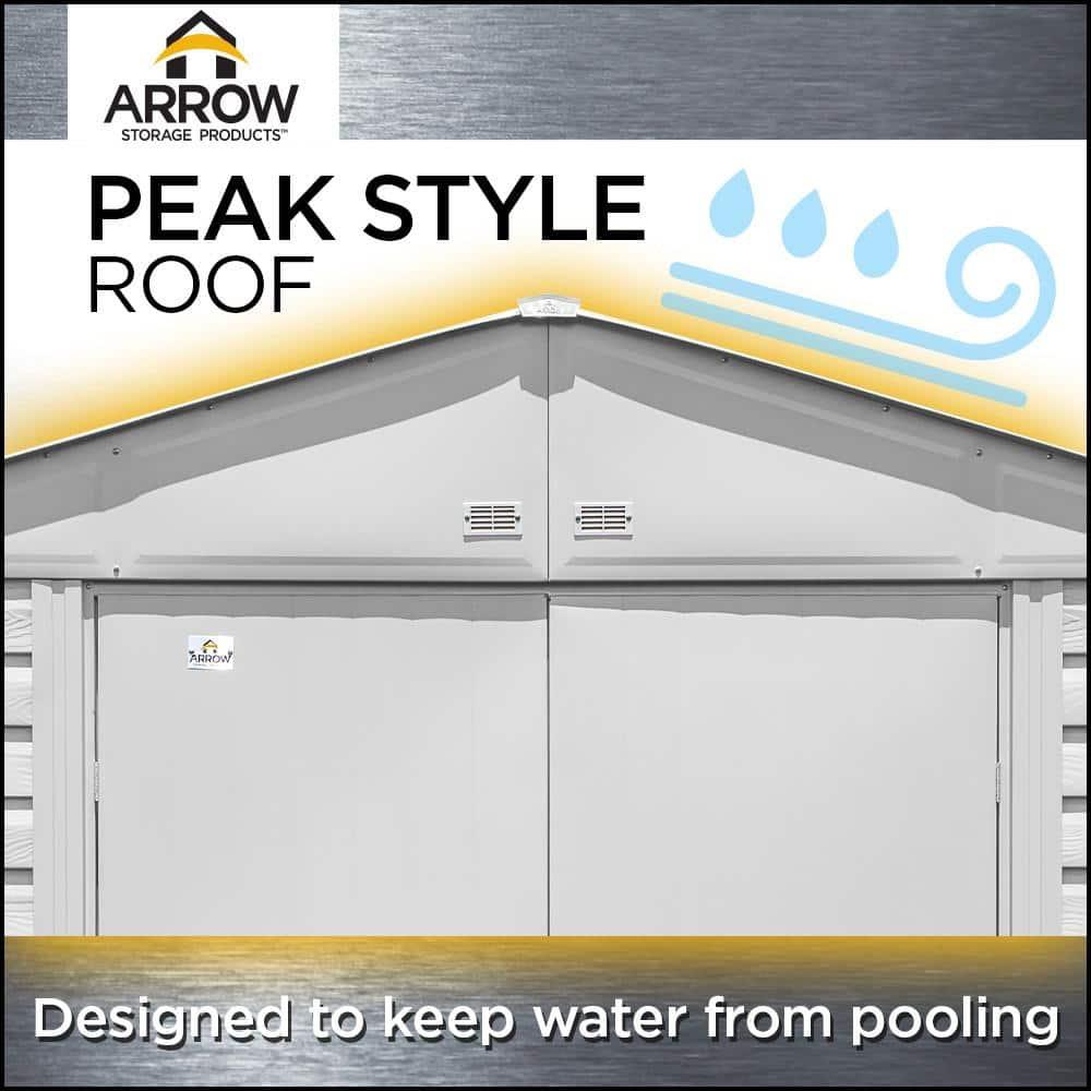 Arrow 8 ft. W x 8 ft. D Galvanized Steel Storage Shed
