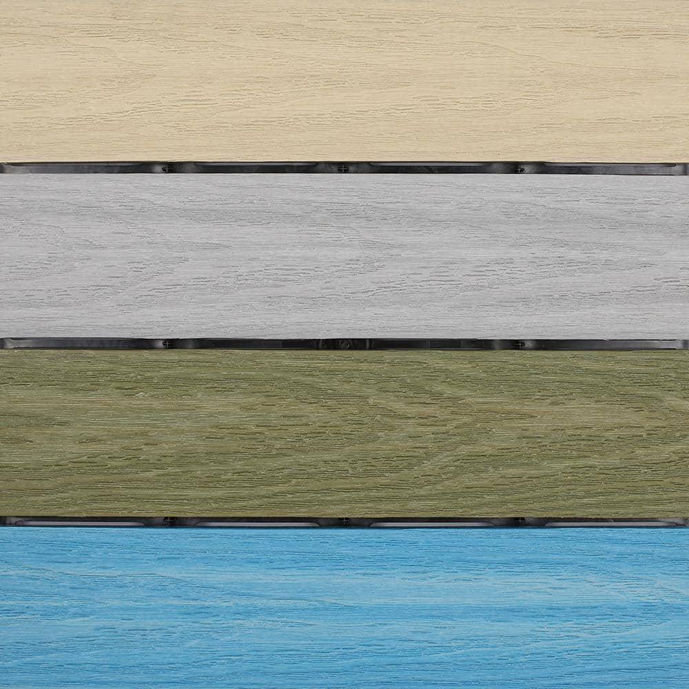 NewTechWood – UltraShield Naturale Deck Tiles for Outdoor Flooring, Weather-Resistant Patio Flooring, Set of 10 1x1-foot Interlocking Deck Tiles, Outdoor Patio Tiles, Rainbow