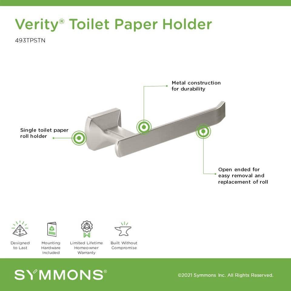 Verity Wall Mounted Bathroom Toilet Paper Holder with Installation Hardware