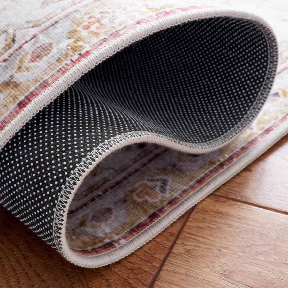 Tucson TSN105 Power Loomed Machine Washable Area Rug - Light Grey/Rust - 4'x4' - Safavieh.
