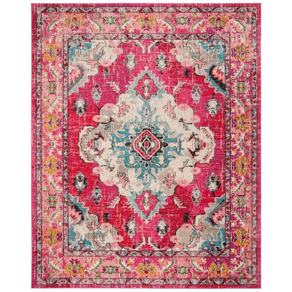 SAFAVIEH Monaco Toria Traditional Area Rug, Pink/Multi, 8' x 11'