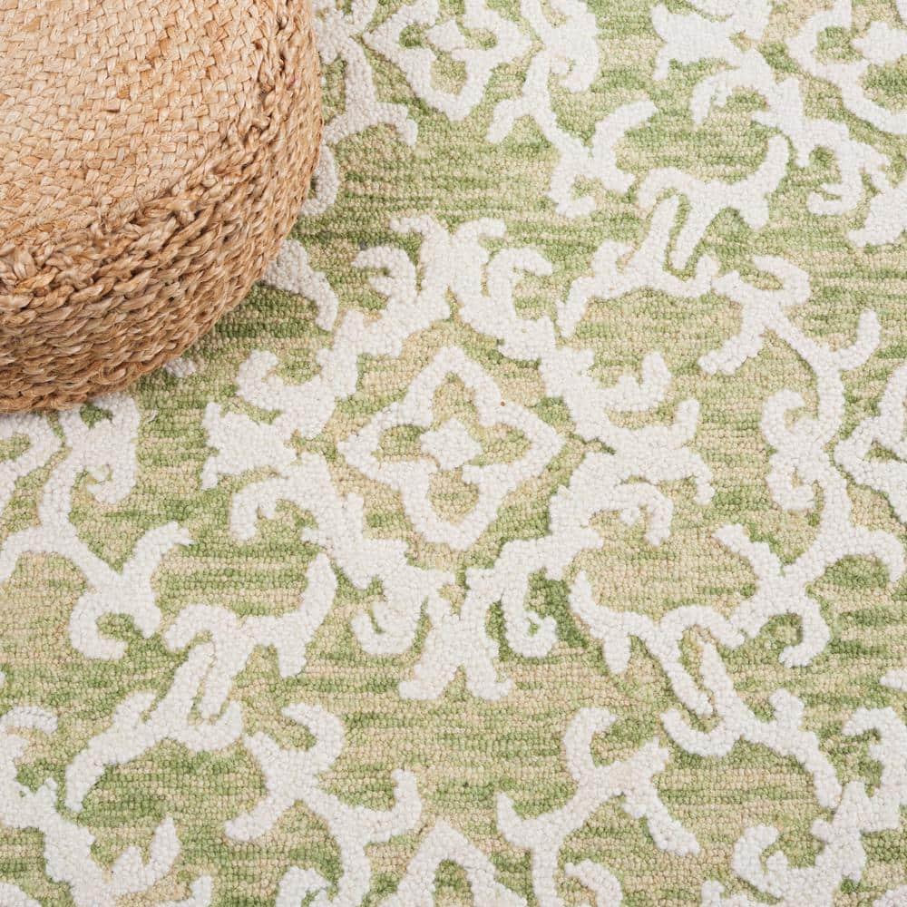 Blossom BLM104 Hand Tufted Area Rug - Light Green/Ivory - 6'x9' - Safavieh.