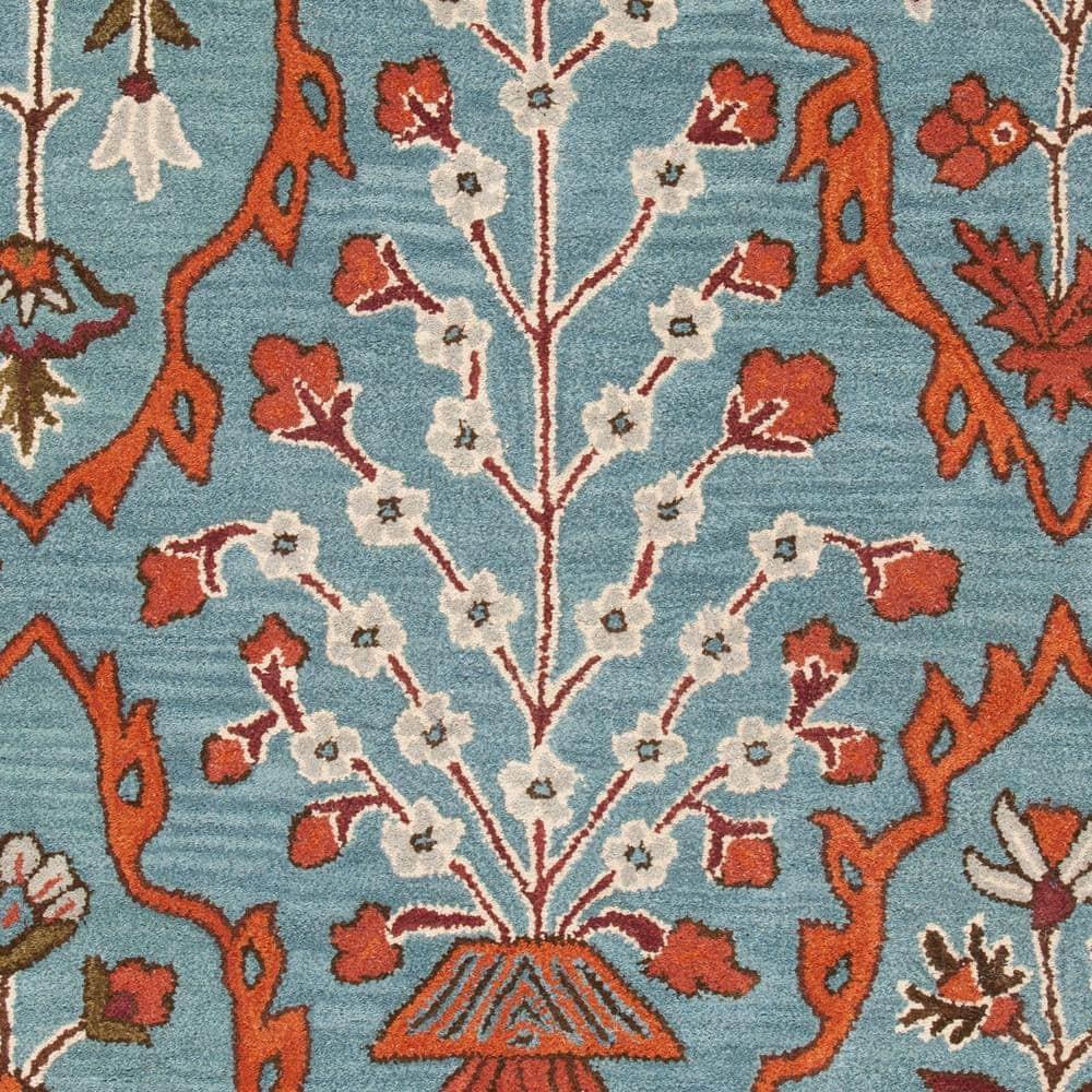 Wyndham WYD206 Power Loomed Area Rug - Blue/Rust - 8'9"x12' - Safavieh.