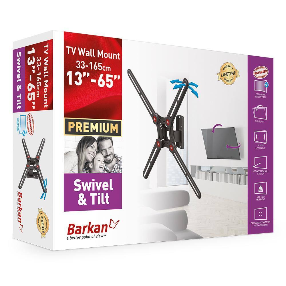 Barkan 13" - 65" Swivel & Tilt TV Wall Mount