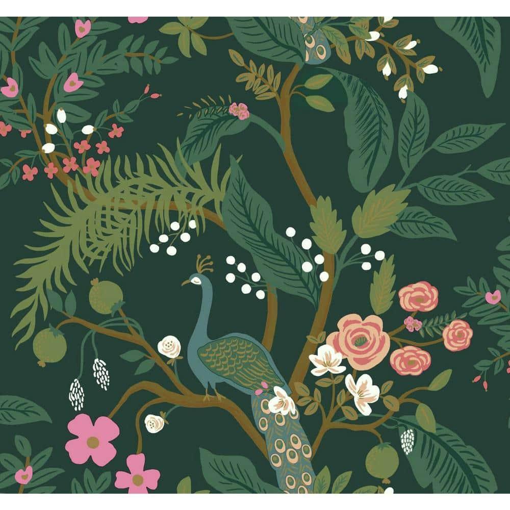 Rifle Paper Co. Peacock 27' x 27" Wallpaper Roll
