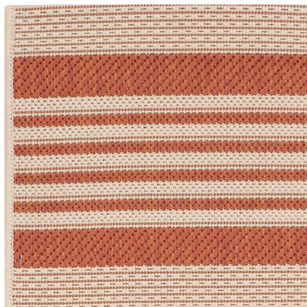Courtyard CY6062 Power Loomed Indoor/Outdoor Accent Rug - Terracotta/Beige - 2'7"x5' - Safavieh.