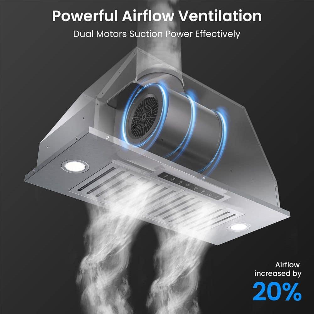 36'' VIKIO 900 Cubic Feet Per Minute Ducted Insert Range Hood with Baffle Filter and Light Included