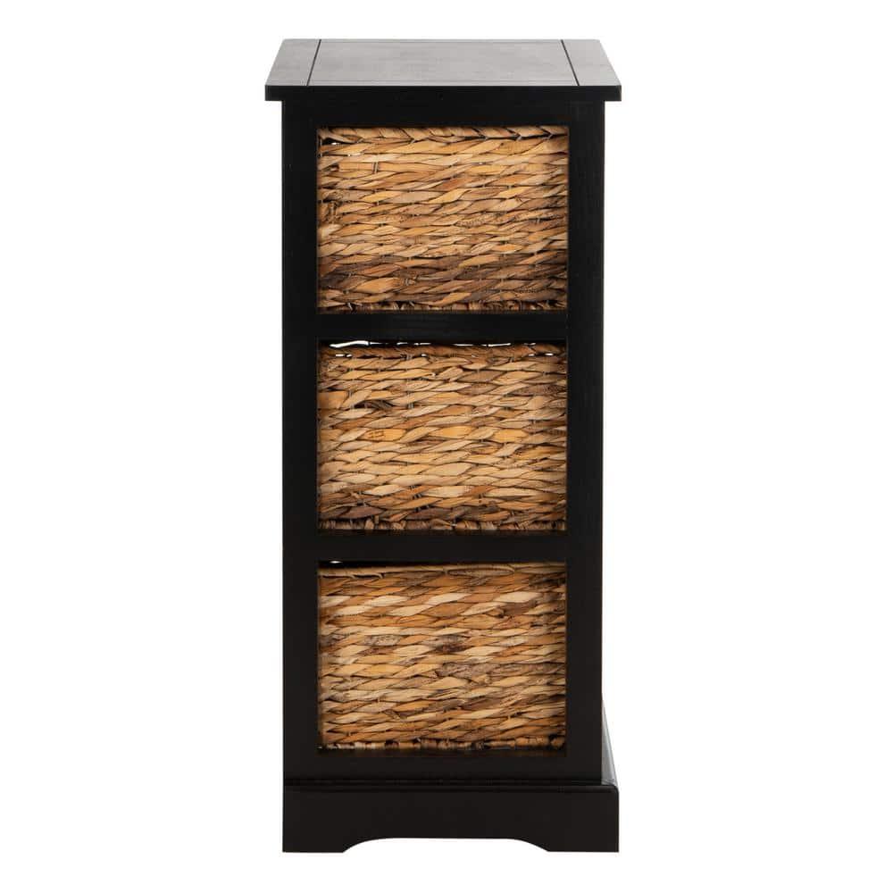 Halle Storage Side Table - AMH5738 - Distressed Black - Safavieh Couture