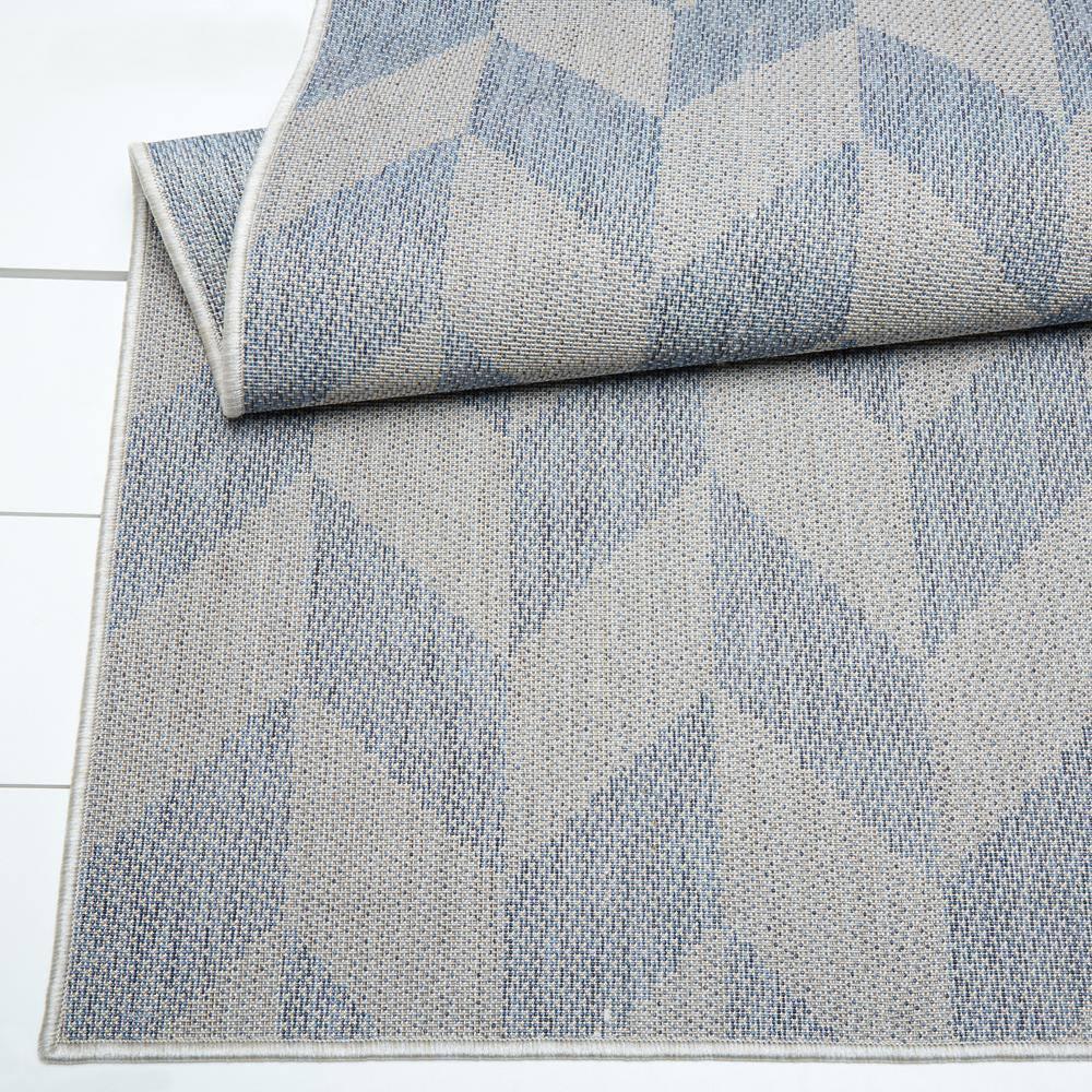 Nicole Miller New York Patio Country Calla Herringbone Indoor/Outdoor Area Rug, Blue/Grey