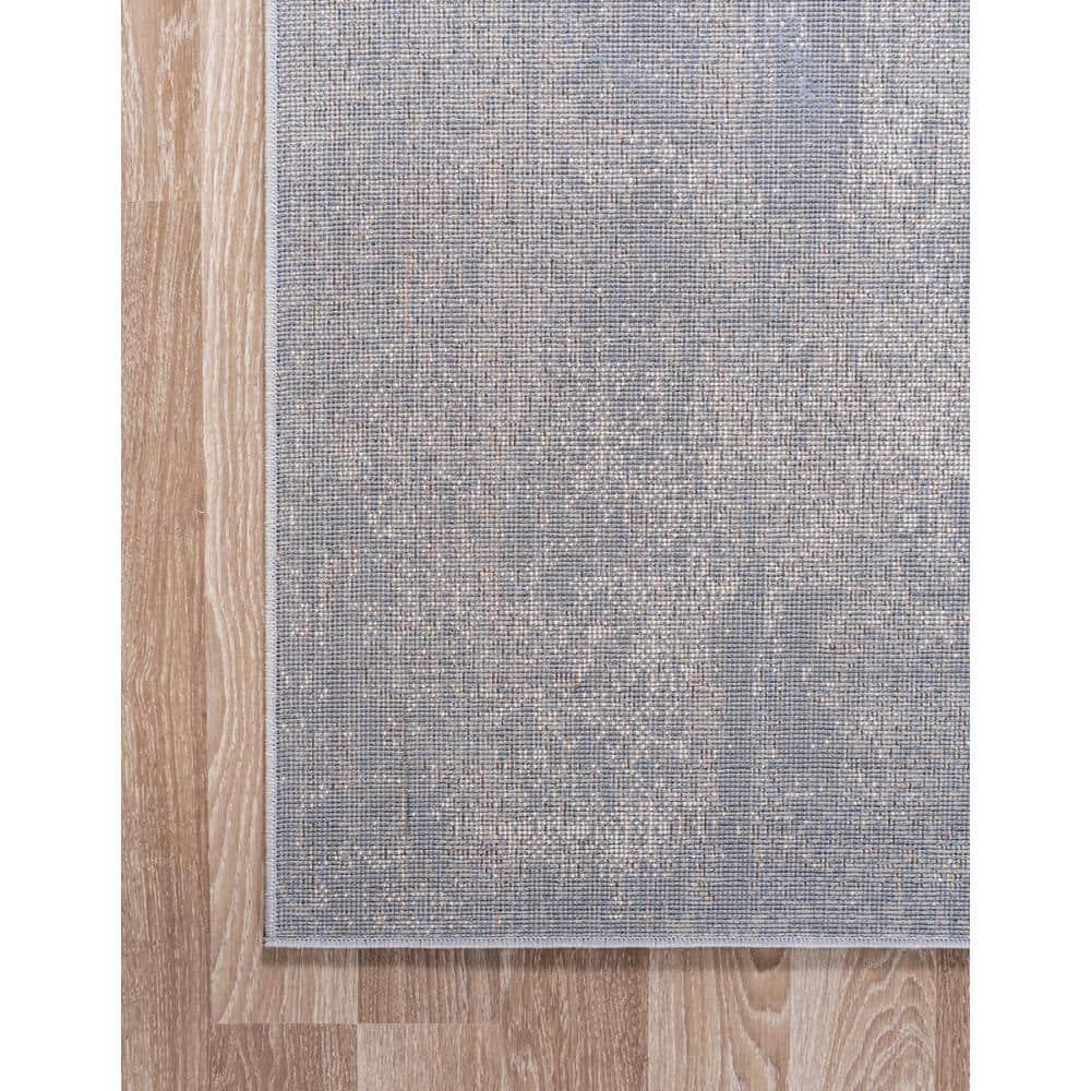 Unique Loom Portland Collection Area Rug - Woodburn (6' 1" x 9' Rectangle Blue/Ivory)