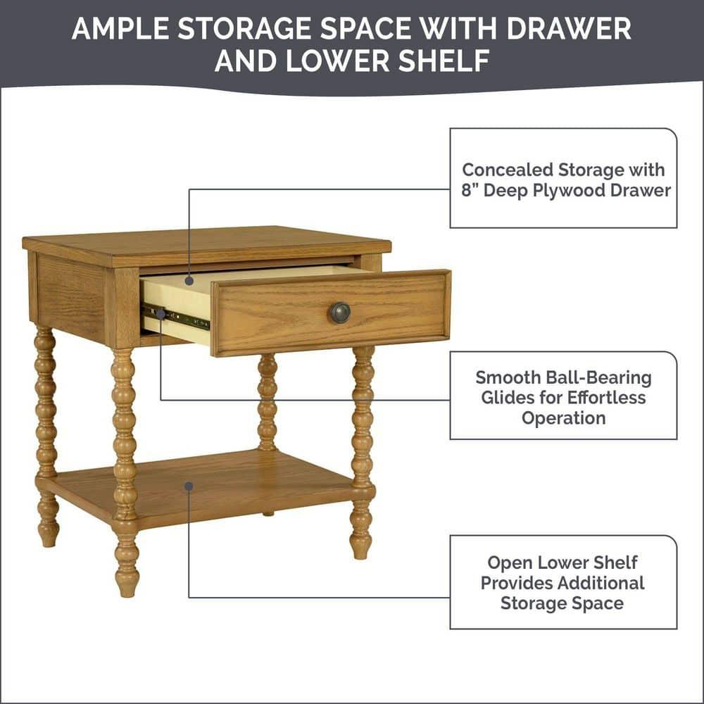 Beckett One Drawer Solid Wood Nightstand