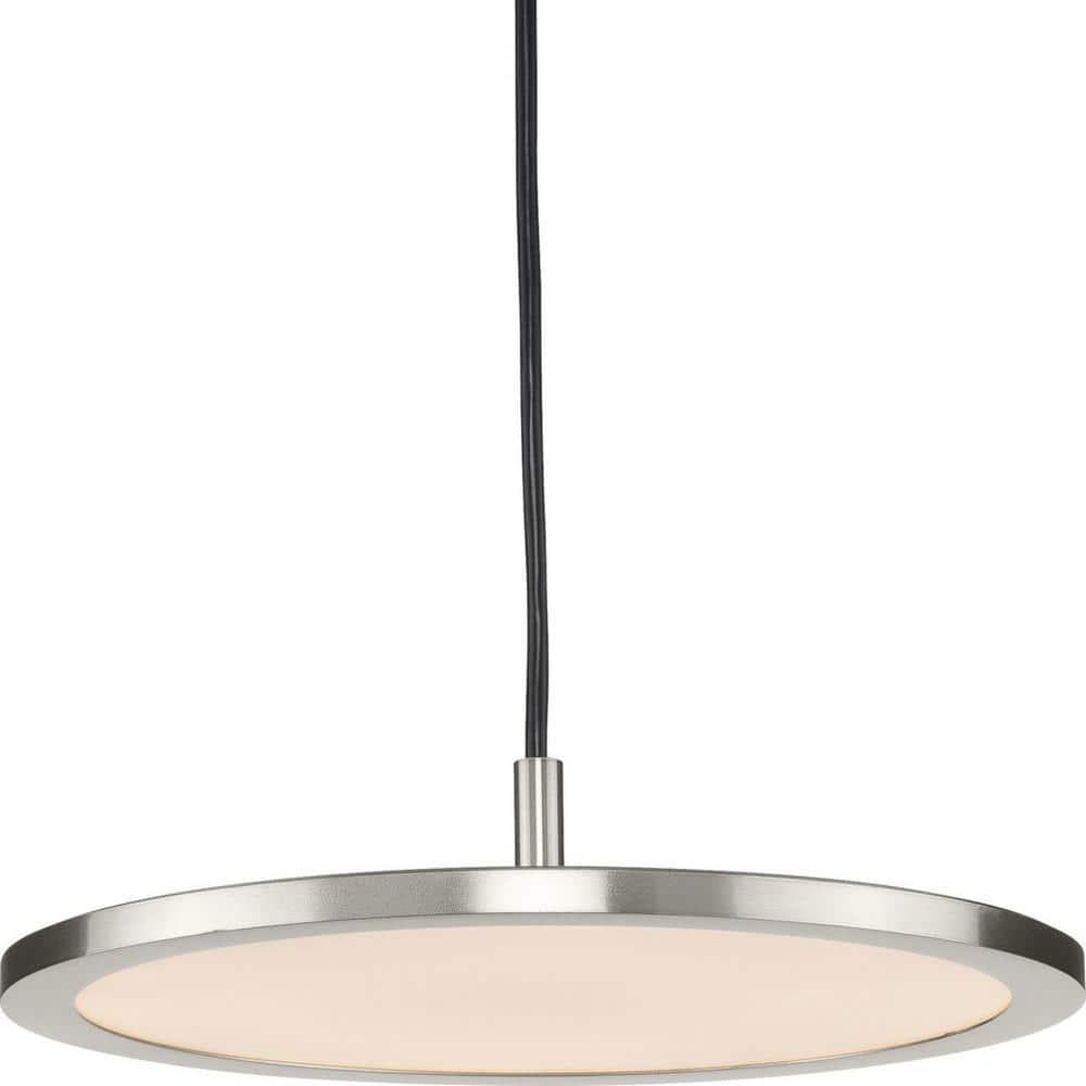 Progress Lighting Everlume 1-Light LED Pendant, Brushed Nickel, Edge-Lit Flat Panel Diffuser