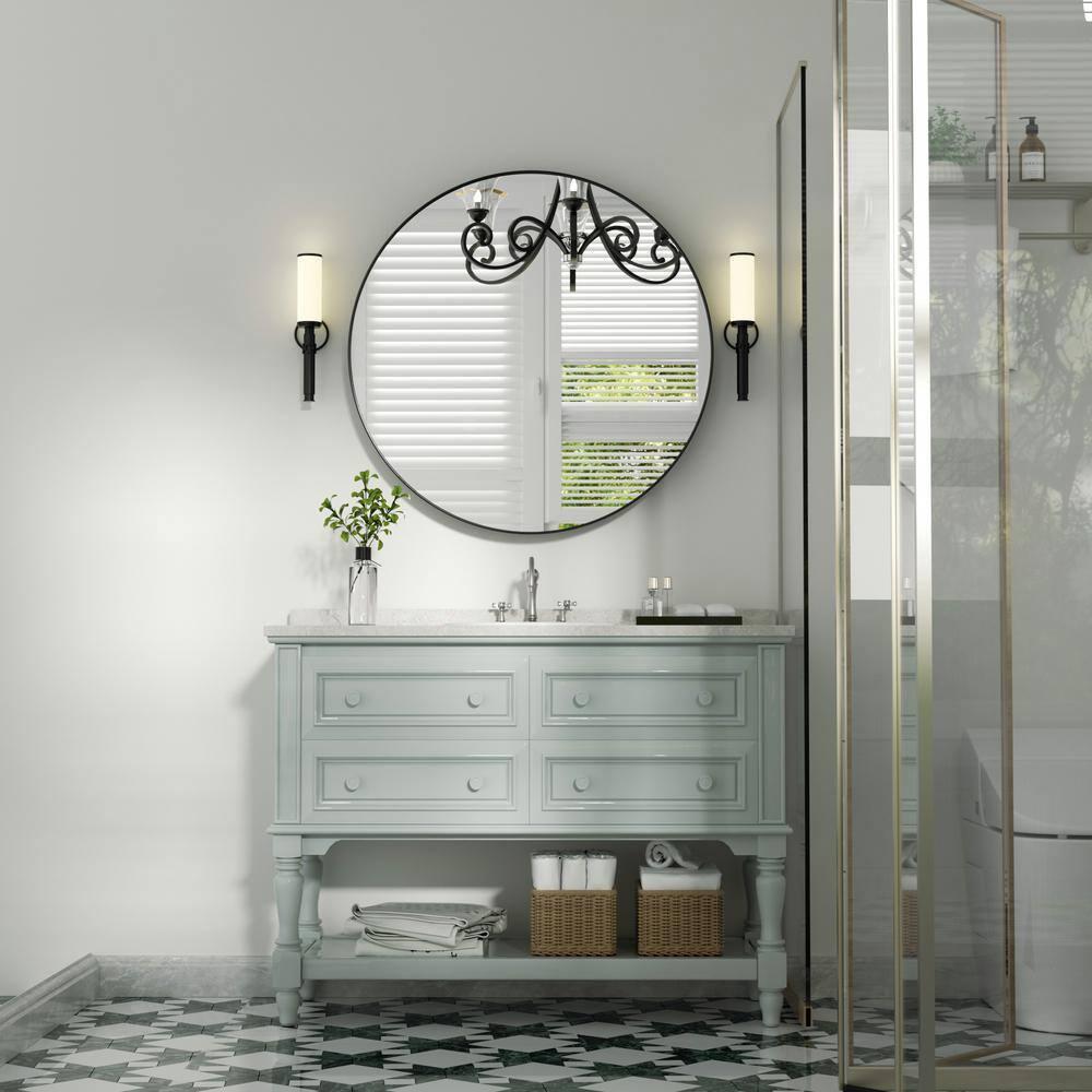 Mercer41 Alauni Round Bathroom Vanity Mirror Wall Mounted Bathroom Circle Mirrors for over sink,Home Decor