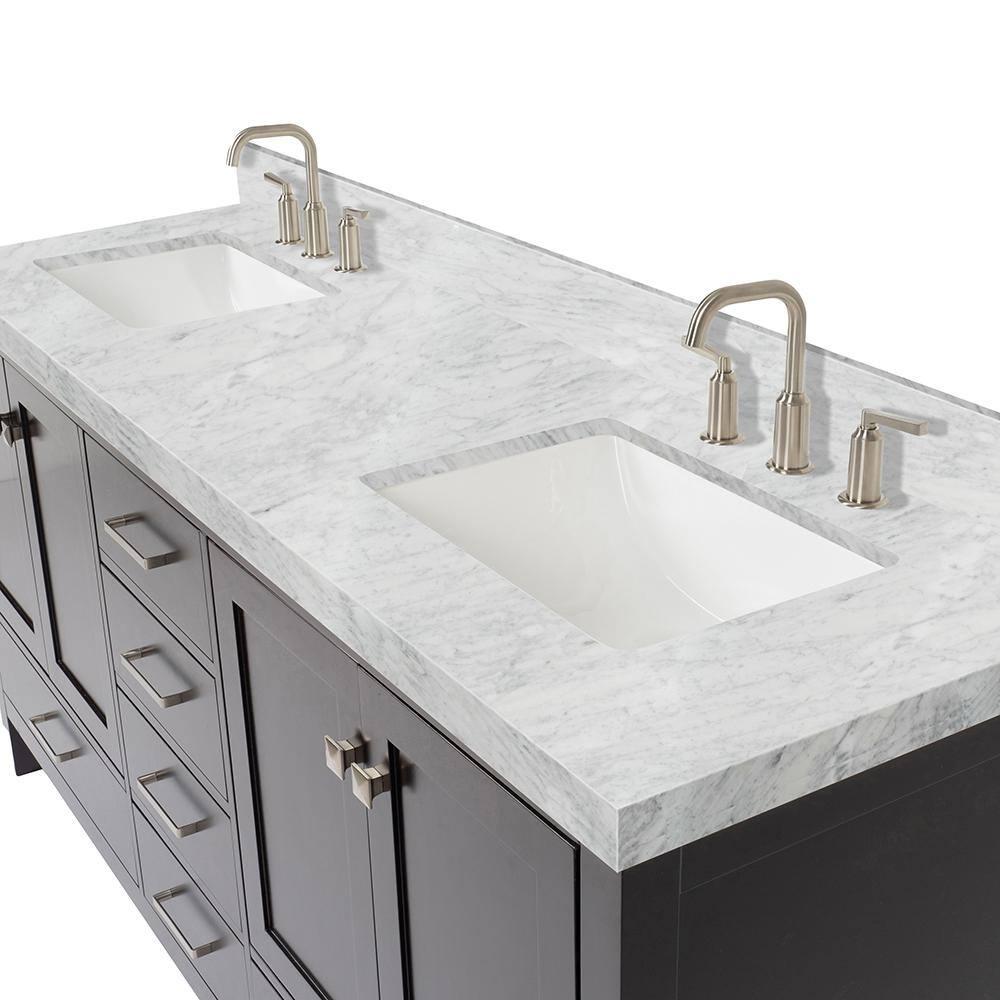 Cambridge Double Bathroom Vanity with Carrara Marble Top