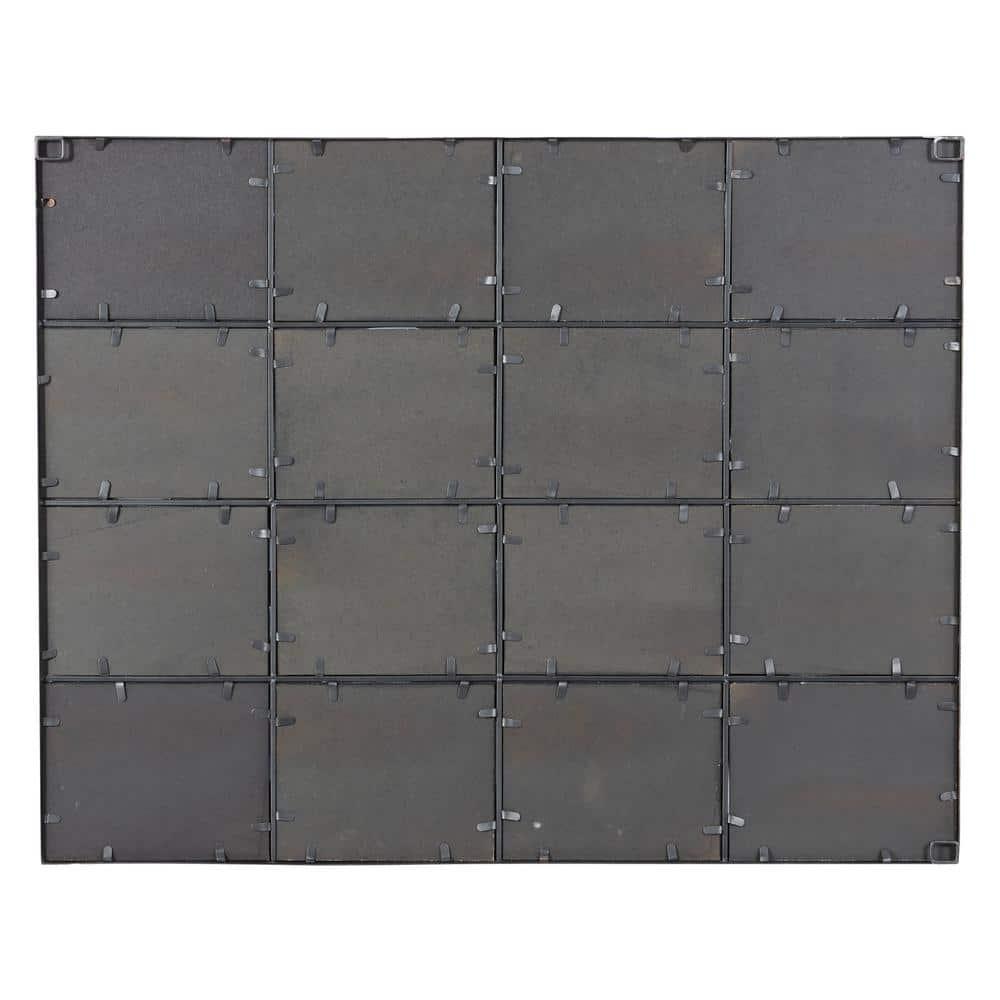 Glass Window Pane Inspired Wall Mirror Black - Olivia & May: Industrial Style, 45x35.38", Iron Frame