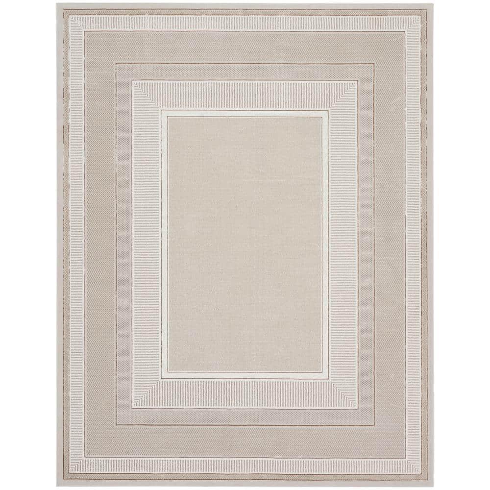 Nourison Glam 7'10" x 9'10" Ivory Modern Indoor Rug