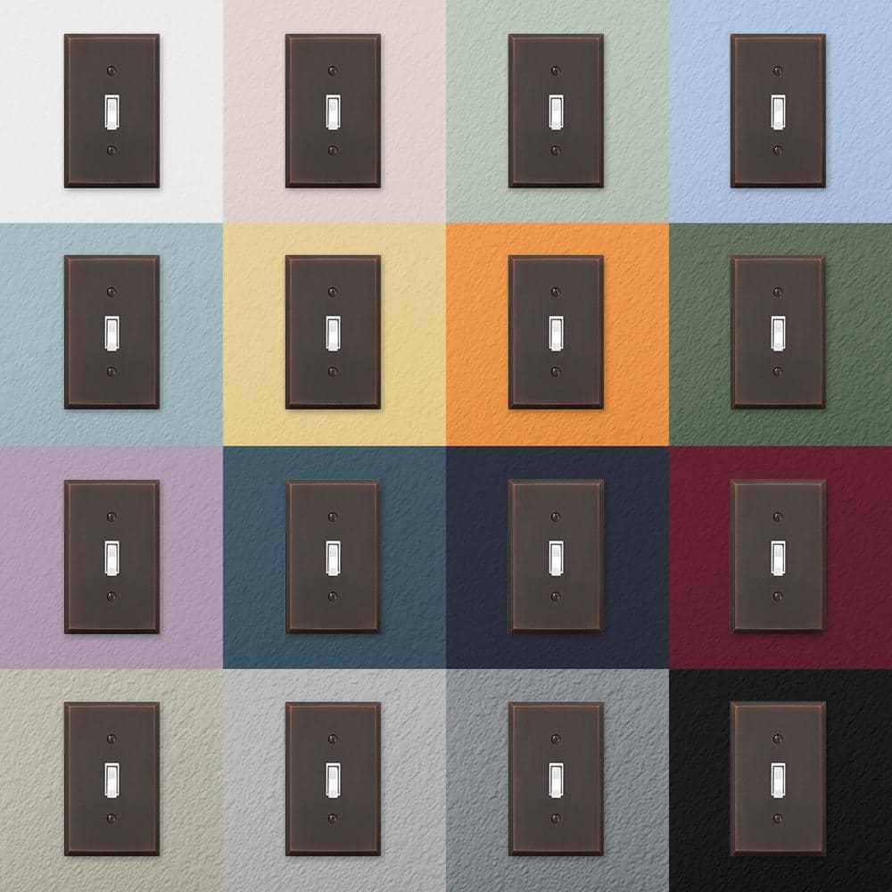 Amerelle 68RDB Manhattan Wallplate, 1 Rocker, Cast Metal, Aged Bronze, 1-Pack