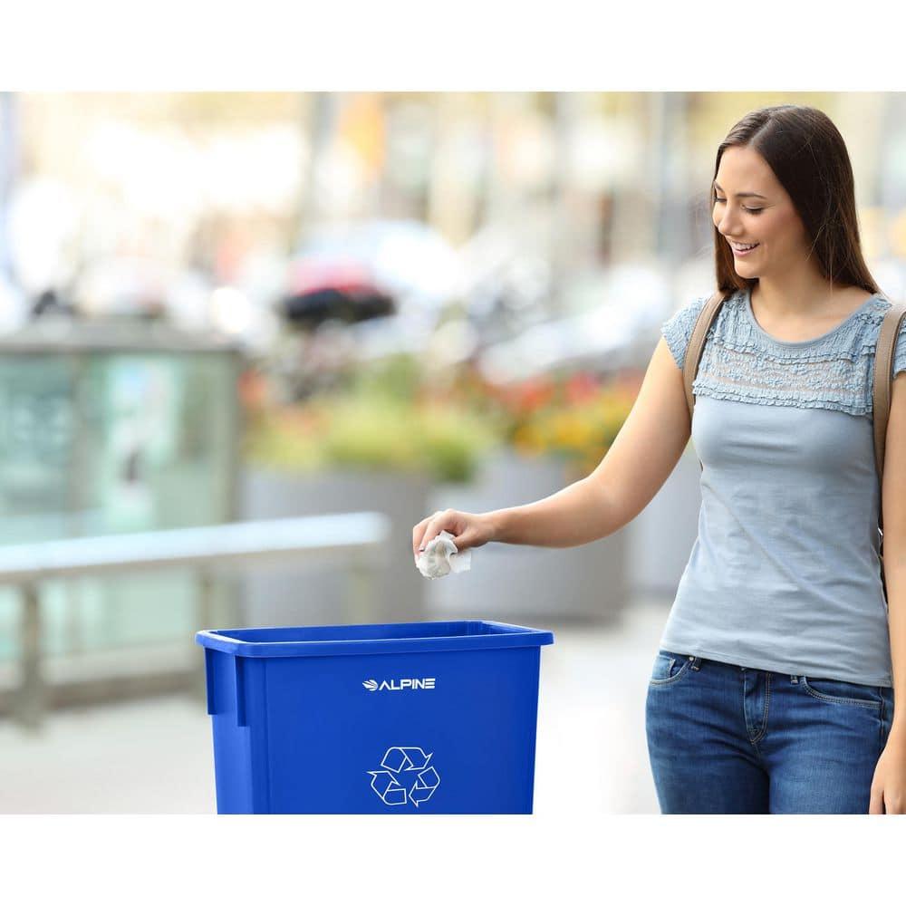 Alpine Industries 23 Gallon Trash Can Recycle Bin and Drop Slot Lid