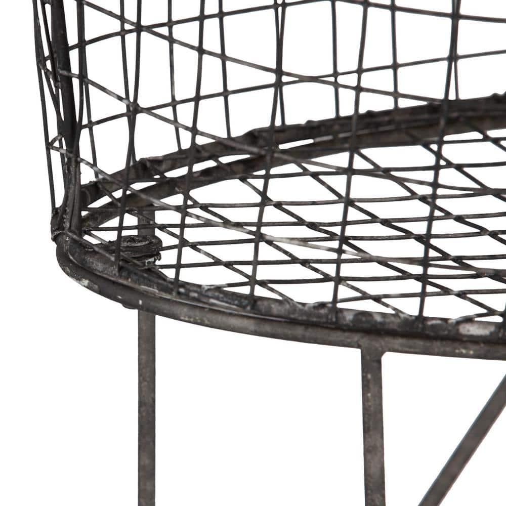 Metal Vintage Laundry Basket with Wheels - Storied Home: Garment Storage, Multipurpose Basket