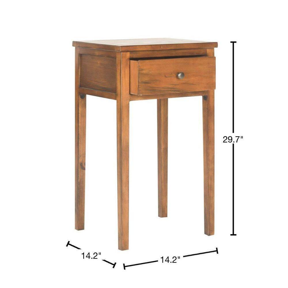 Abel Nightstand with Storage Drawers - Brown - Safavieh.