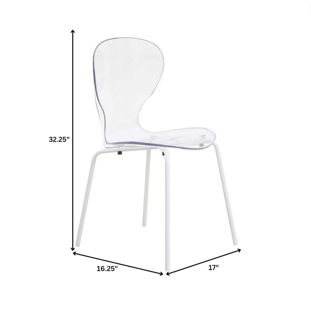 Ivy Bronx Edenfield Dining Chair with Curved Back and Waterfall Edge Seat White Powder-Coated Metal Legs