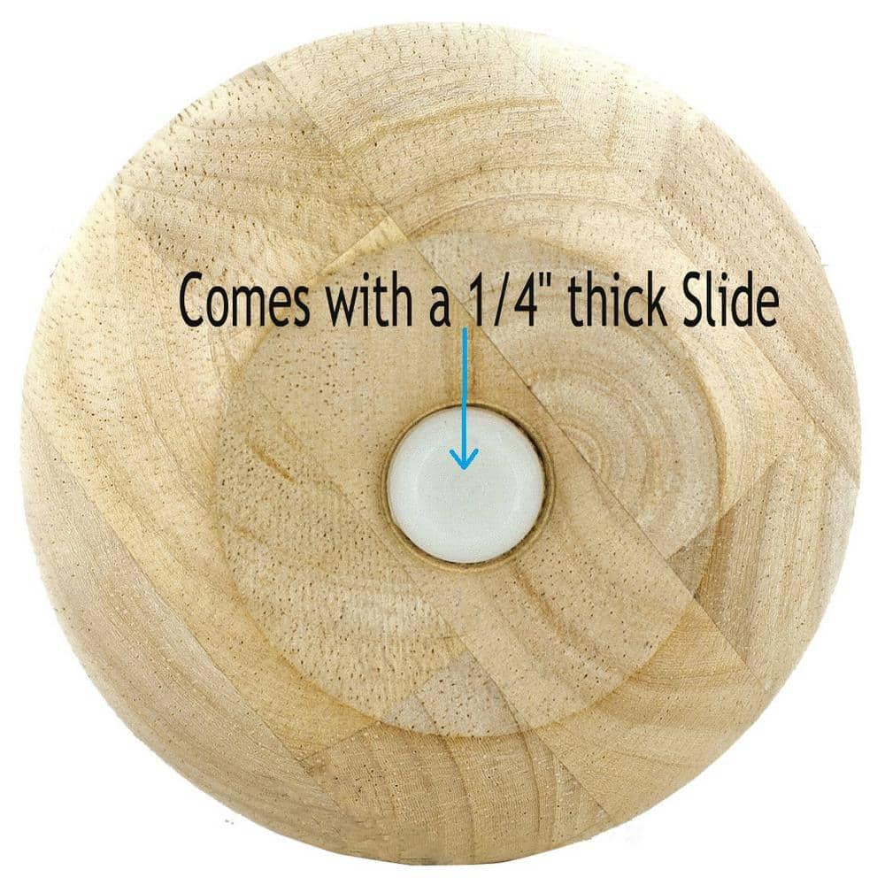 2-1/2in H x 4-1/2in Dia Unfinished Solid Hardwood Bun Foot Leg