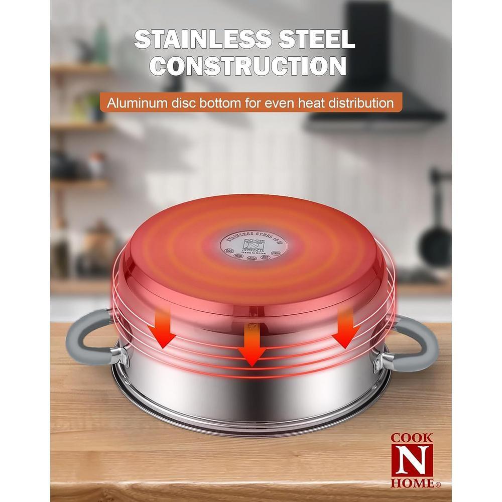Cooks Standard 12 Piece Stainless Steel Cookware Set, Silicone Handle