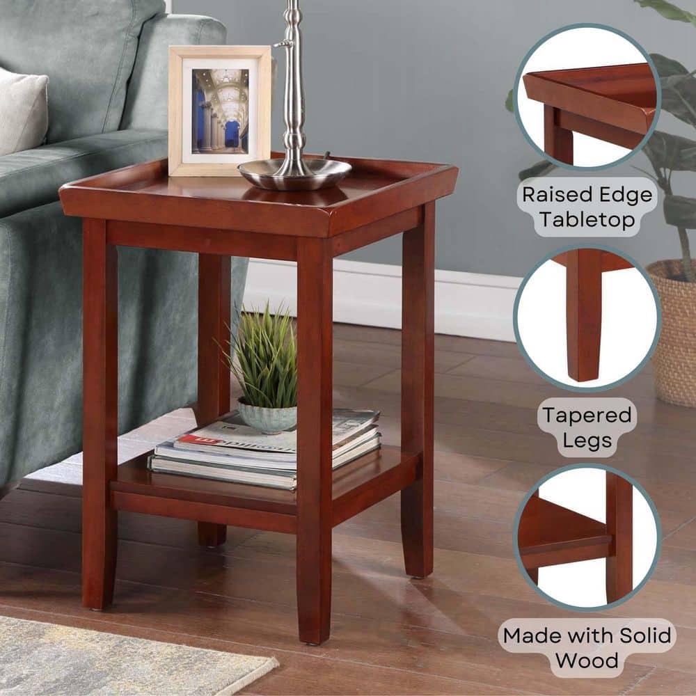 Convenience Concepts Ledgewood End Table with Shelves Multiple Finishes