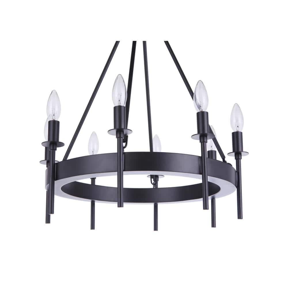 54328-FB-Craftmade Lighting-Larrson - 8 Light Chandelier-Flat Black Finish    -Traditional Installation
