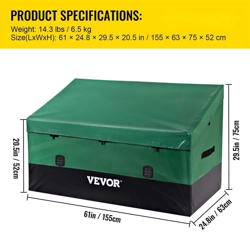 VEVOR VEVOR 61'' W 150 Gallons Water Resistant Polyethylene Plastic Deck Box in Green/Black