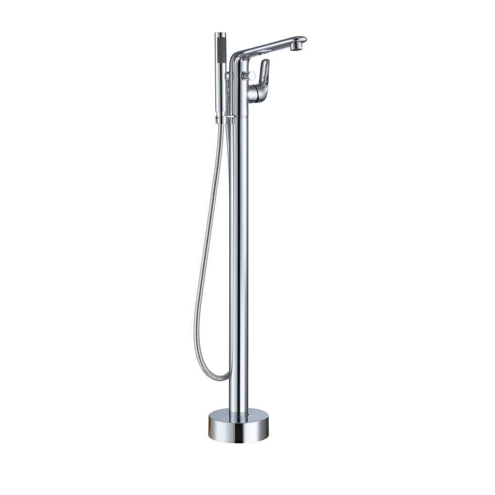 Chrome Freestanding Bathtub Faucet with Hand Shower