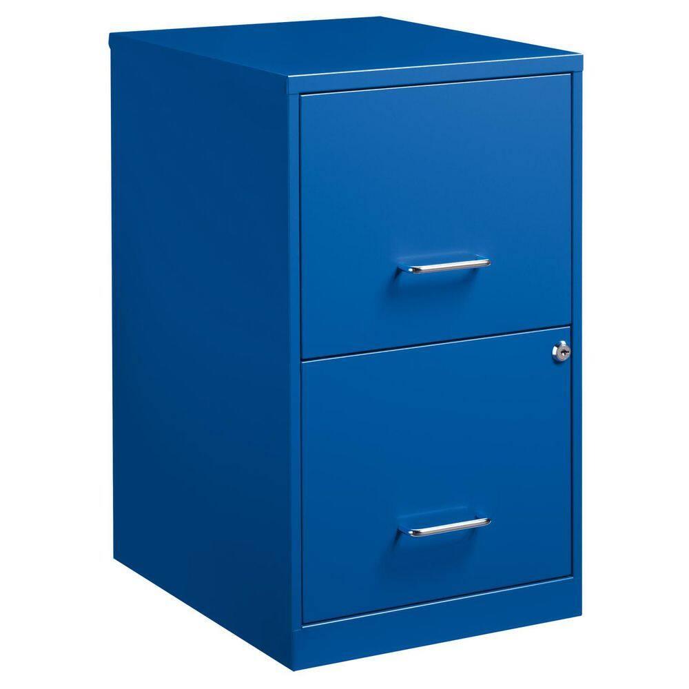Space Solutions 18" 2 Drawer Metal File Cabinet Classic Blue