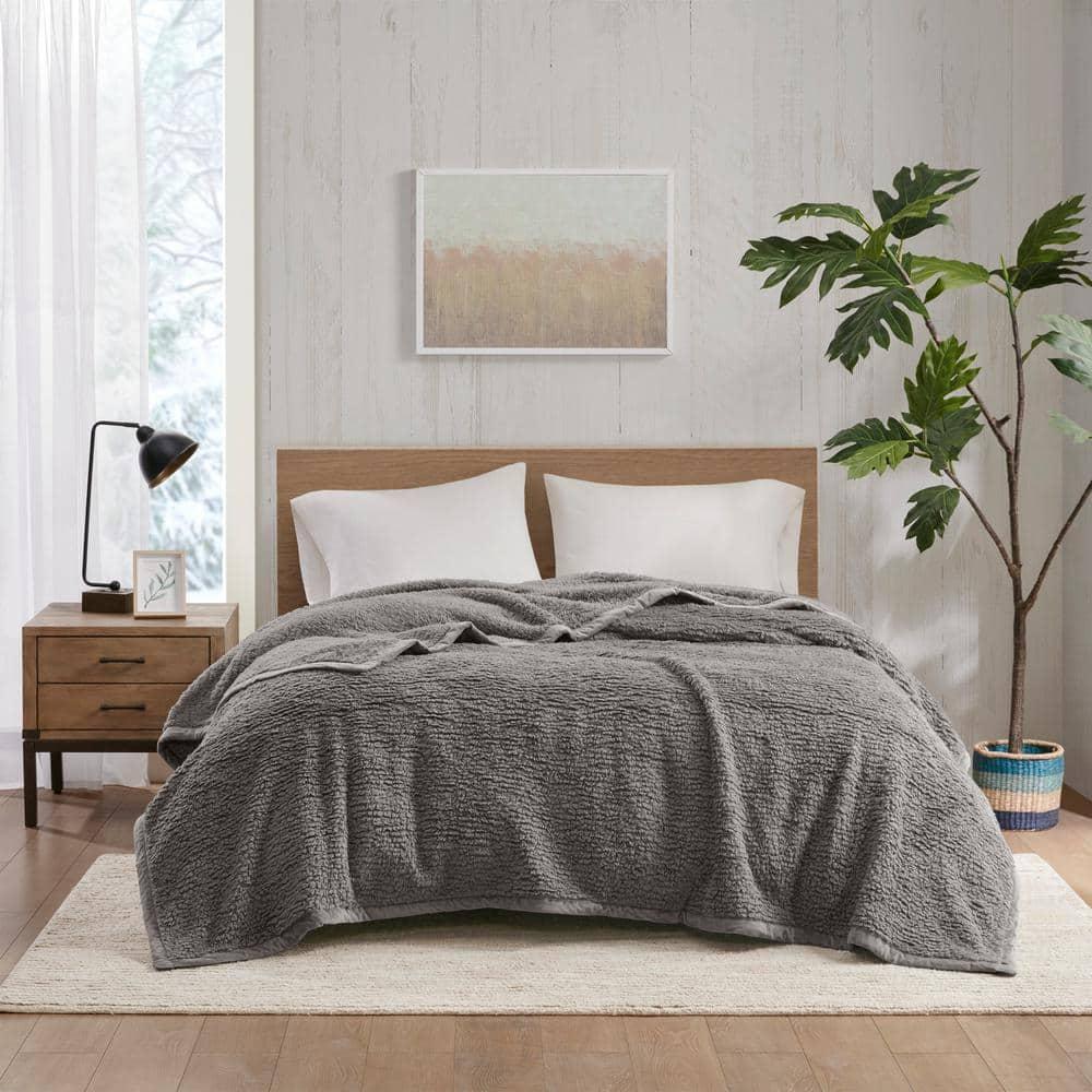 King Burlington Berber Bed Blanket Gray