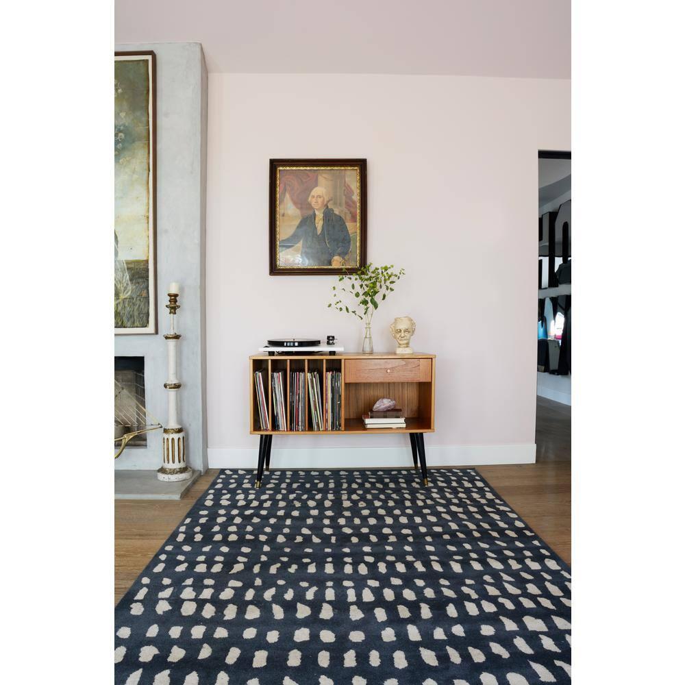 Skyline Decor Novogratz by  Delmar Boho Dots Hand-tufted Wool Area Rug Blue 9' x 12' 9' x 12' Indoor, Handmade Ivory Rectangle