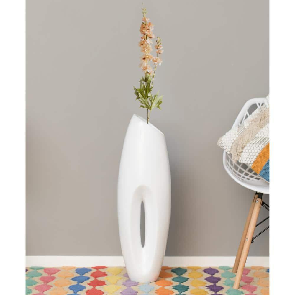 Uniquewise Tall Floor Vase, White Floor Vase, Home Decor, 29-inch Vase, Decorative Lightweight Vase, Small