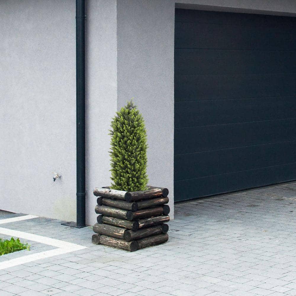 4ft Artificial Cedar Topiary Trees 2 Pack, Beautiful Realistic Artificial Plants for Outdoor, UV Protection Potted Plants Artificial Shrubs for Outdoor, Indoor, Office, Front Porch Decor.