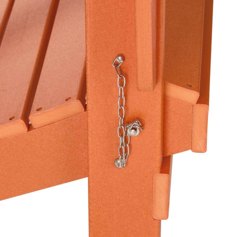 JUSTLET Outdoor Patio Chair, HDPE Folding Adirondack Chair Set of 2, Orange