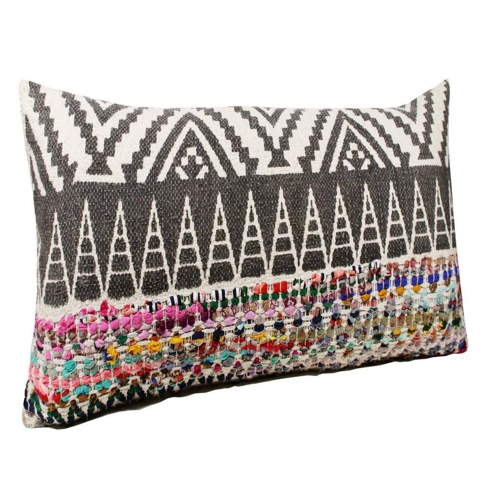 LR Home Nomad 14" x 36" Rainbow Chevron Cotton Blend Adult Decorative Throw Pillow
