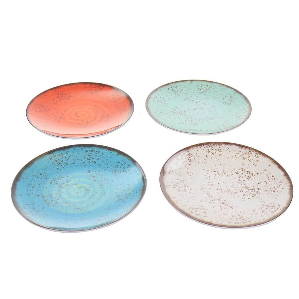 Elama Pryce 12 Piece Melamine Dinnerware Set is Assorted Colors