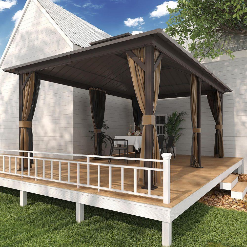 EAGLE PEAK Outdoor Aluminum Frame Hardtop Patio Gazebo