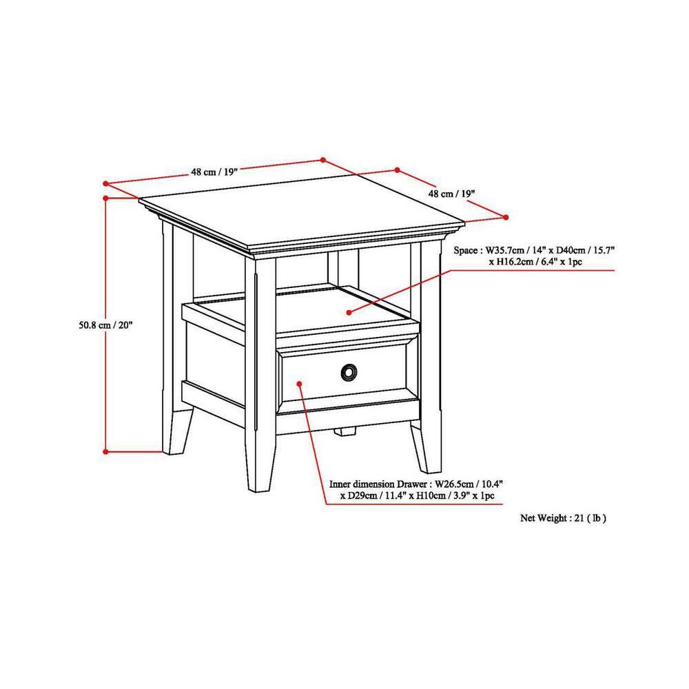 Simpli Home Amherst End Side Table
