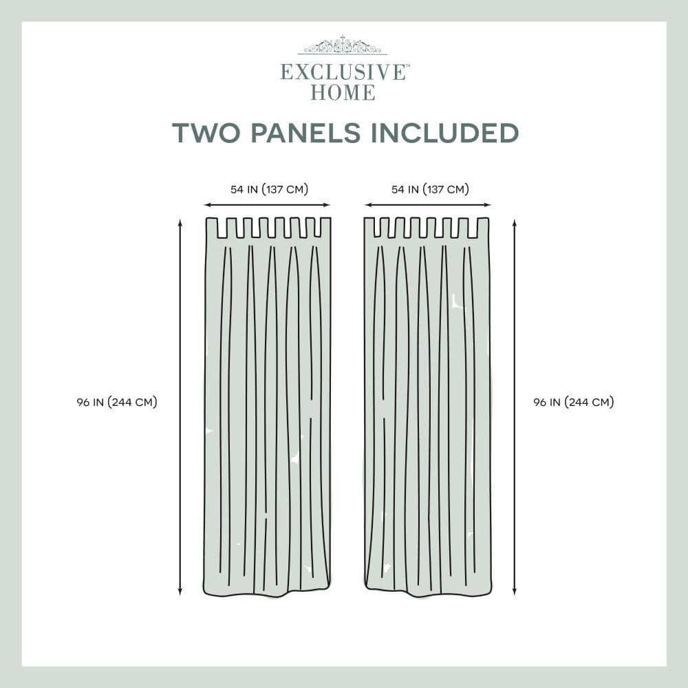 Set of 2 (96"x54") Indoor/Outdoor Solid Cabana Tab Top Window Curtain Panel Taupe - Exclusive Home