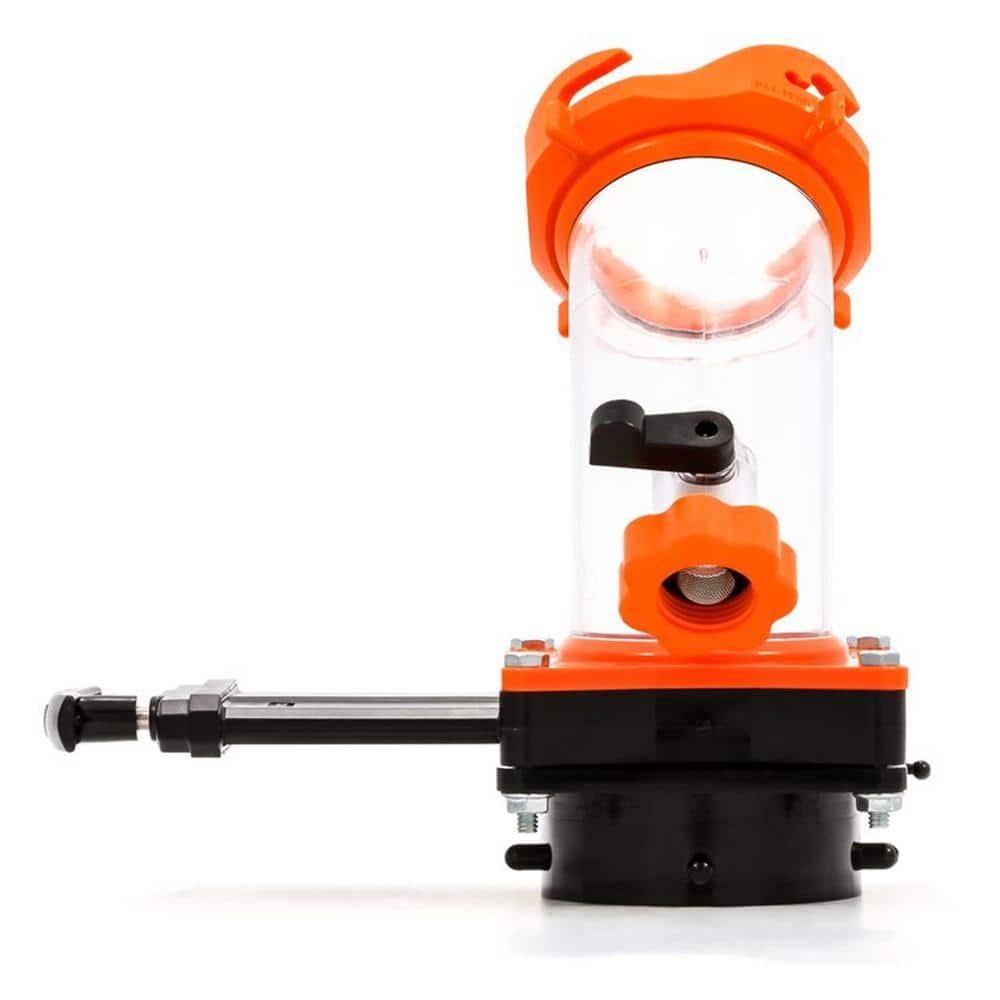 Camco Rhino Blaster Pro Clear Elbow Trailer RV Holding Tank Rinser w/Gate Valve, Vacuum Breaker, & 4-Prong Bayonet Swivel Fitting for Waste Management