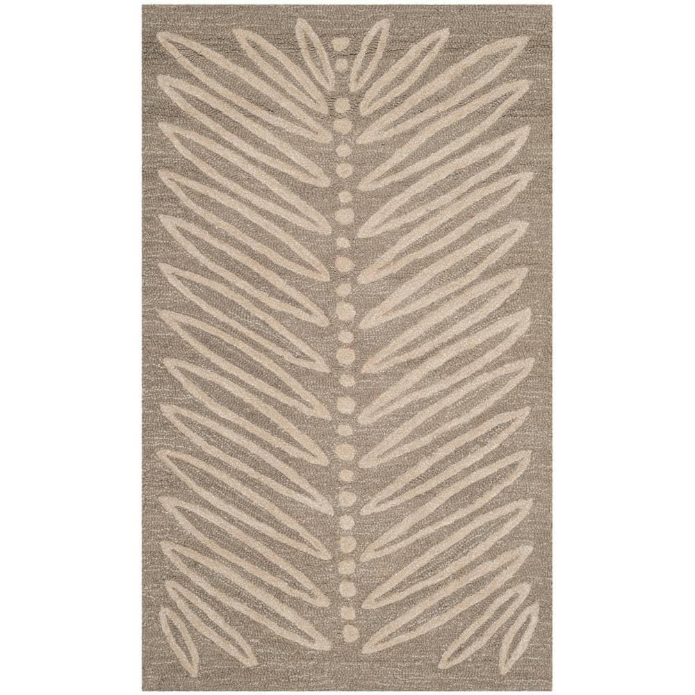 Martha Stewart Chevron Leaves - MSR3612 - Indoor Hand Tufted Accent Rugs - Chamois Beige - 2'6"x4'3"