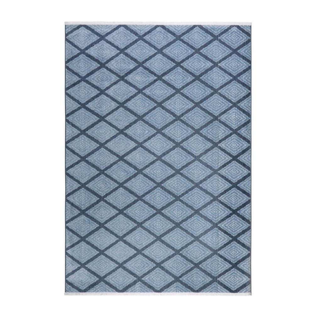 Town & Country Everyday Rein Solid Diamond Everwash Non-Slip Backing Washable Area Rug Blue